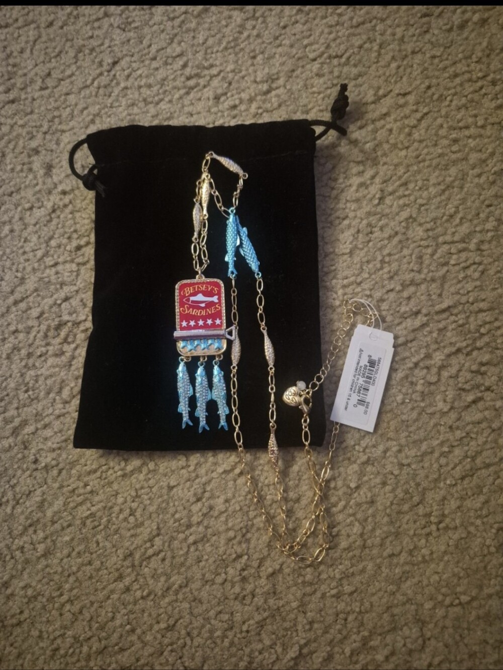 Betsey Johnson Sardine Long Pendant Necklace
